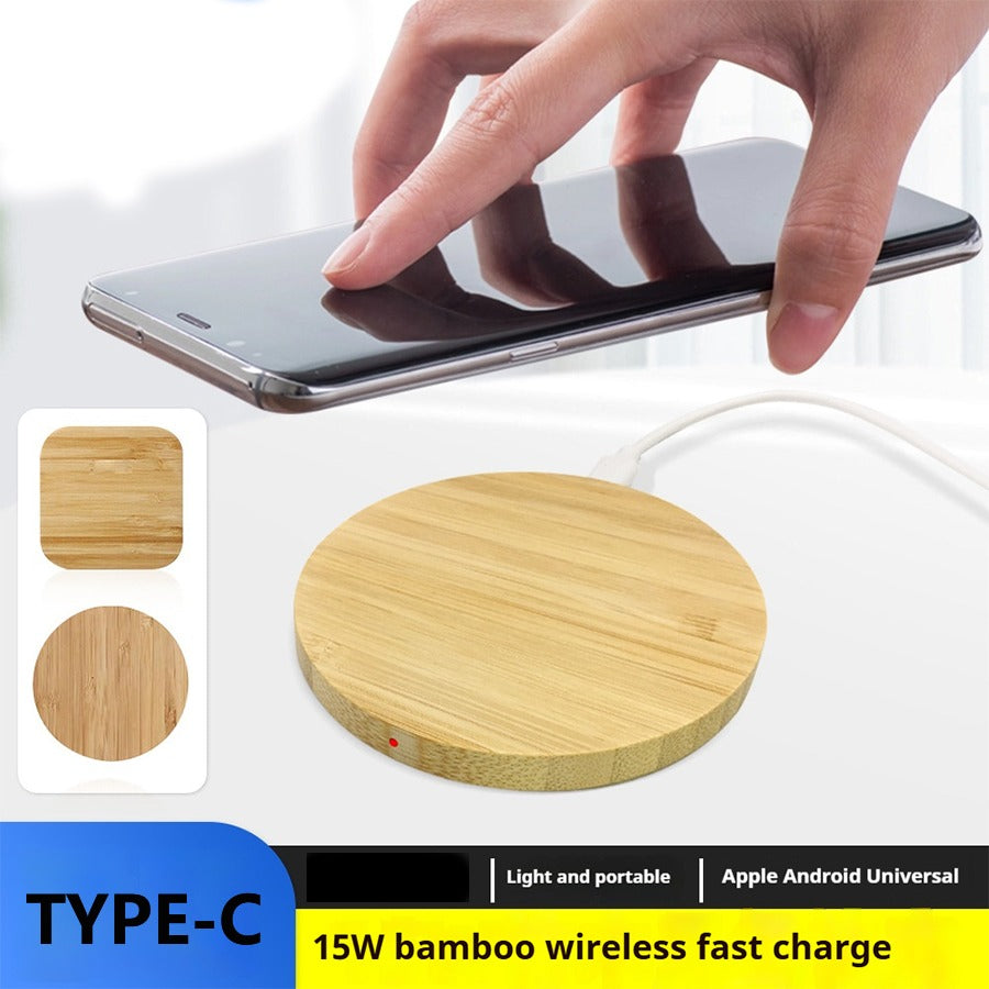 Eco-Desk Bamboo Charger: Perfect Frequency Wireless Stand