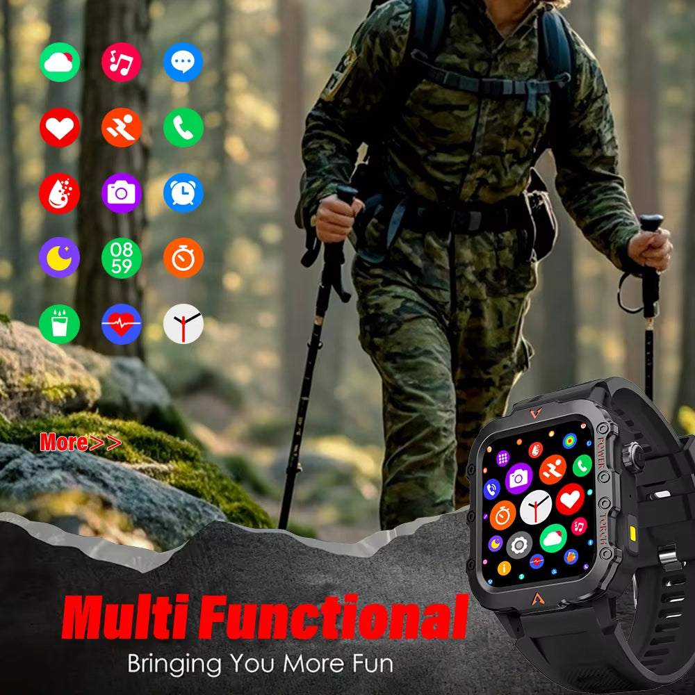 2024 New 1.71-Inch Bluetooth Voice Call Smartwatch Heart Rate Monitor LED Flashlight Outdoor Sports Fitness Smart Watch