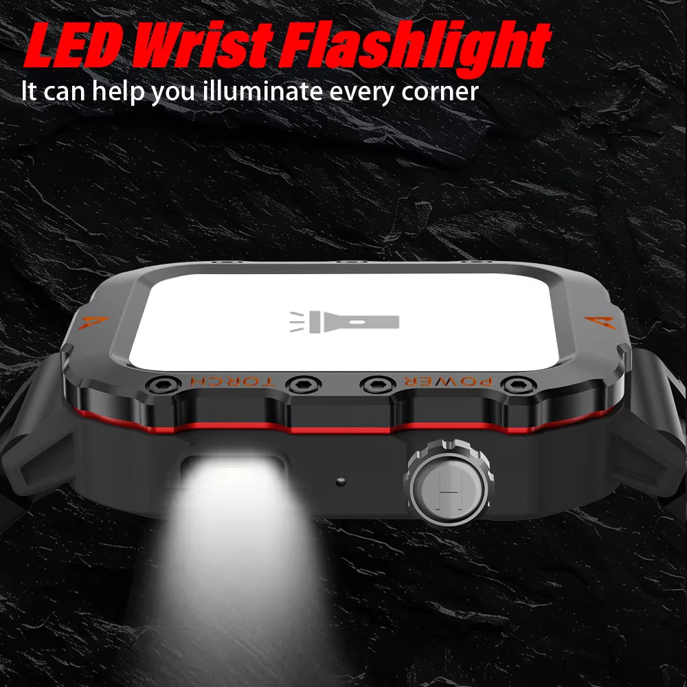 2024 New 1.71-Inch Bluetooth Voice Call Smartwatch Heart Rate Monitor LED Flashlight Outdoor Sports Fitness Smart Watch