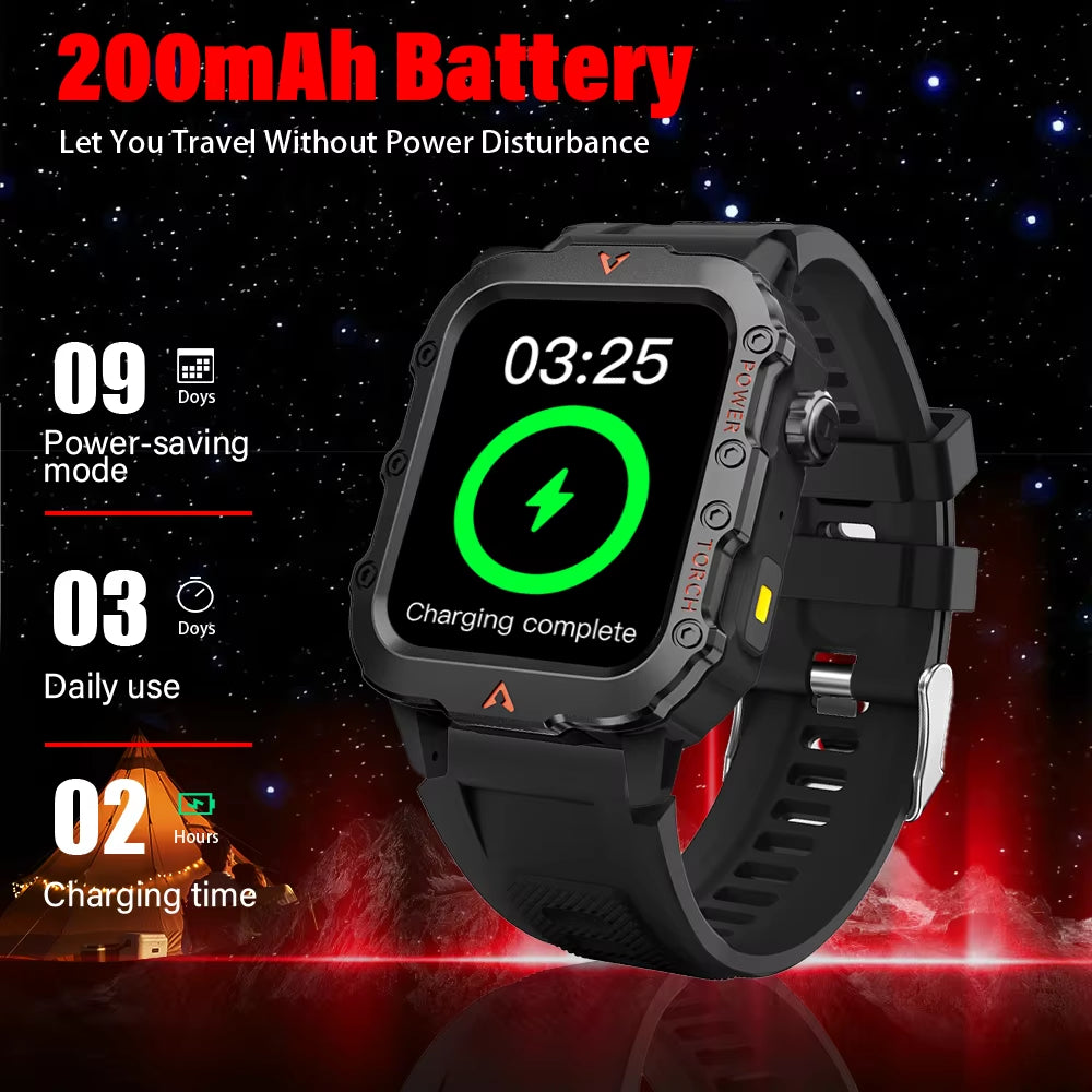 2024 New 1.71-Inch Bluetooth Voice Call Smartwatch Heart Rate Monitor LED Flashlight Outdoor Sports Fitness Smart Watch