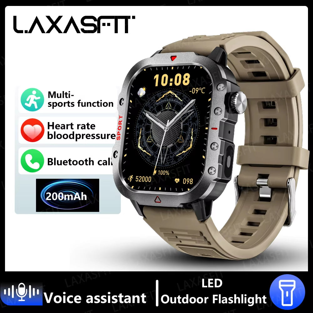 2024 New 1.71-Inch Bluetooth Voice Call Smartwatch Heart Rate Monitor LED Flashlight Outdoor Sports Fitness Smart Watch