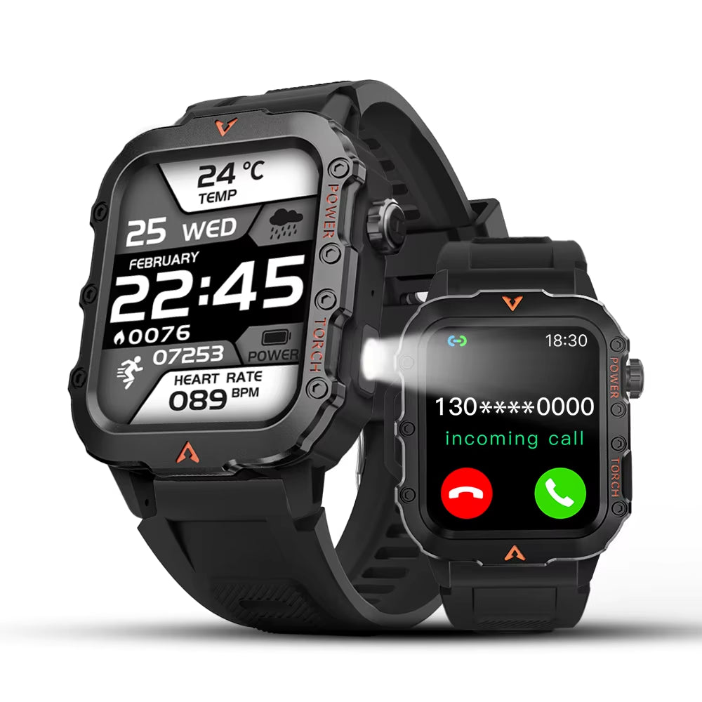 2024 New 1.71-Inch Bluetooth Voice Call Smartwatch Heart Rate Monitor LED Flashlight Outdoor Sports Fitness Smart Watch