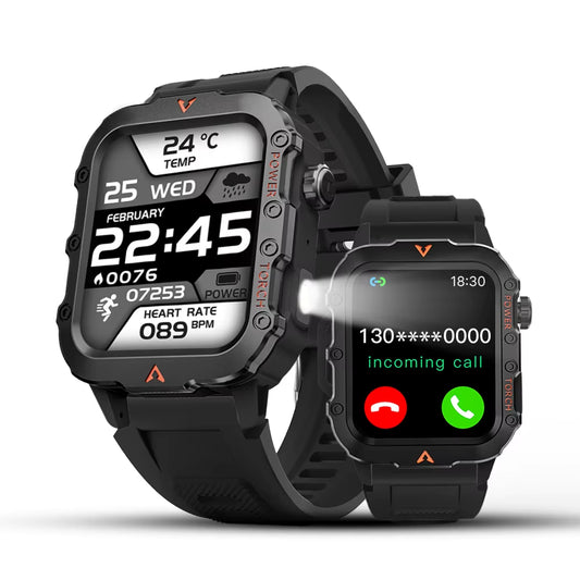 2024 New 1.71-Inch Bluetooth Voice Call Smartwatch Heart Rate Monitor LED Flashlight Outdoor Sports Fitness Smart Watch