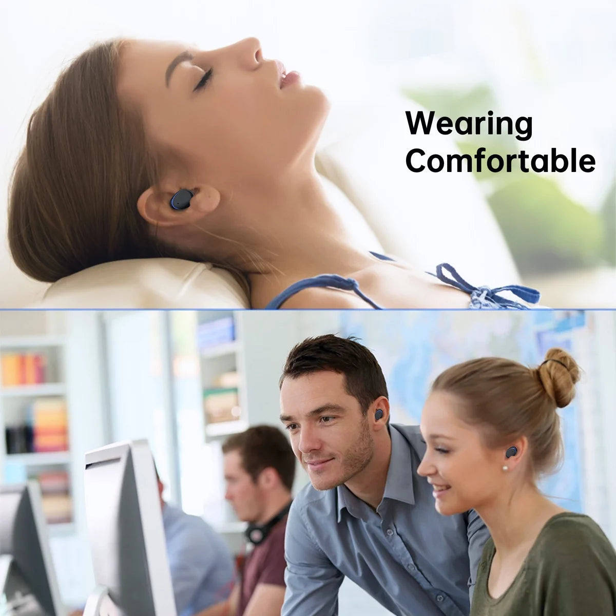 Wireless Earbuds, Bluetooth 5.0 Headphones IPX8 Waterproof, Hight-Fidelity Stereo Sound Quality, Built-In Mic LED Charging Case & 21 Hours Playtime, for Phones Laptops Running Gym