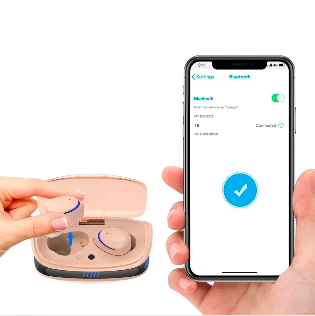 Stay Tuned 100, in High-Fidelity Wireless Earbuds – Waterproof, Built-In Mic, Long Battery Life