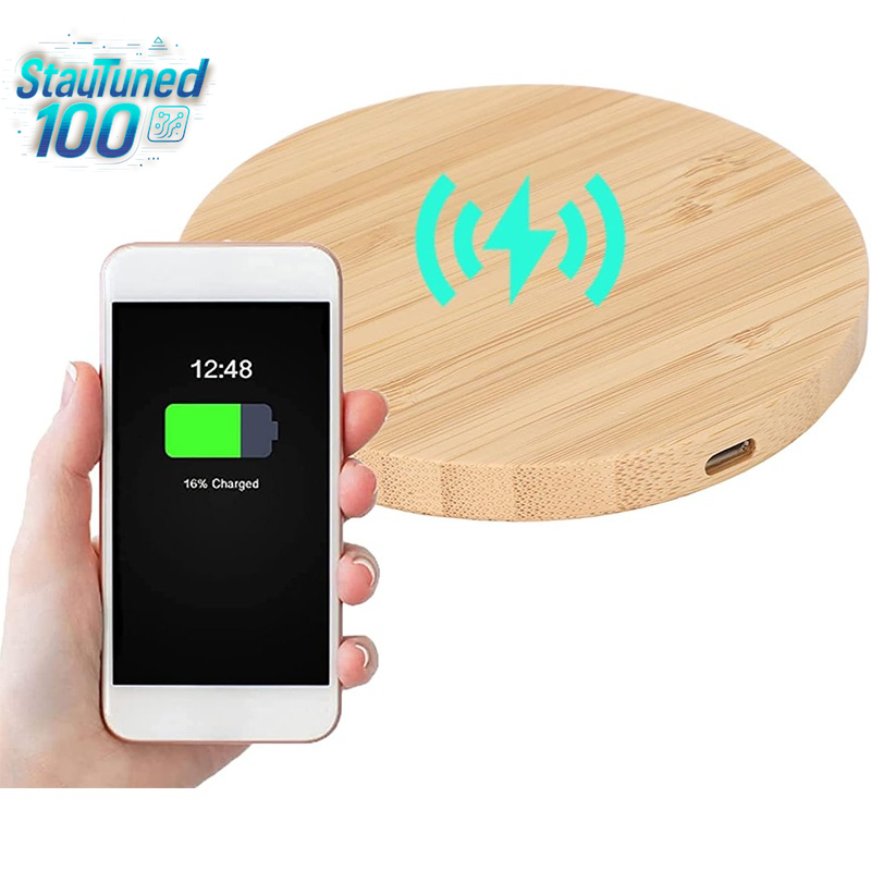 Eco-Desk Bamboo Charger: Perfect Frequency Wireless Stand
